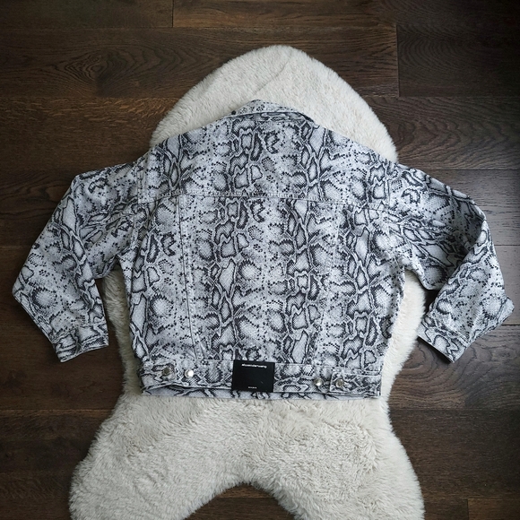 Alexander Wang Game Snake Print Casual Oversized Denim Jacket - Picture 9 of 10